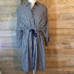 Zara gingham button up dress in size medium